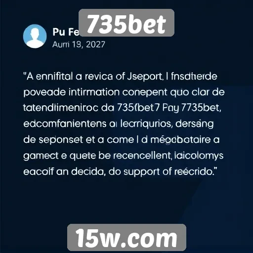 Feedback de usuários sobre serviços de atendimento no 735bet